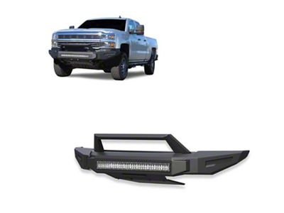 Armour II Heavy Duty Front Bumper with Bullnose, Skid Plate and 30-Inch LED Light Bar (15-19 Silverado 2500 HD)