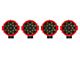 Atlas Roll Bar with 7-Inch Red Round LED Lights; Black (07-24 Silverado 2500 HD)