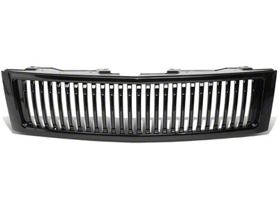 Badgeless Vertical Bar Style Upper Replacement Grille; Black (07-14 Silverado 2500 HD)