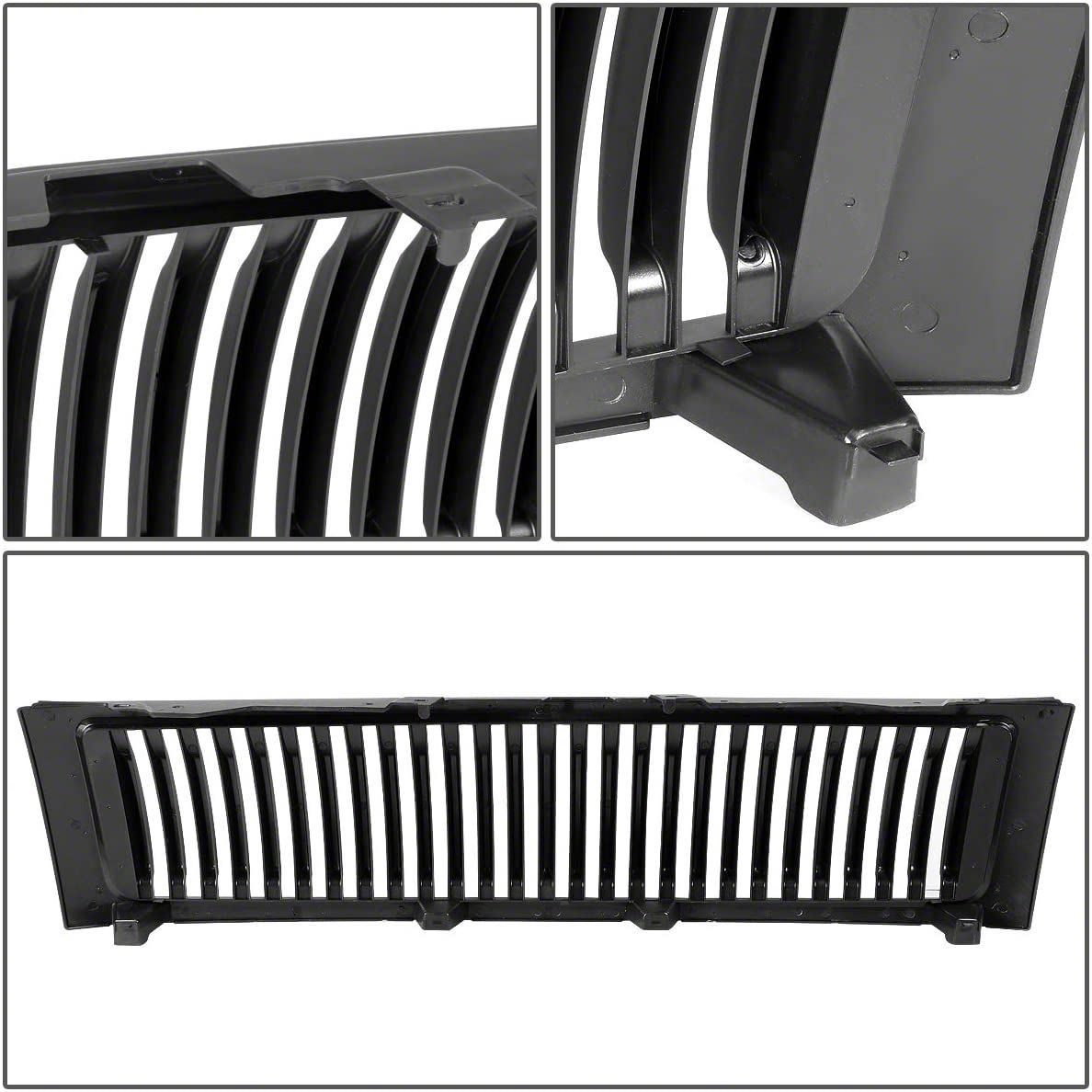 Hood Air Intake Grille Gloss Black For 2017 2018 2019 Silverado 2500 HD