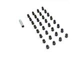 Black 6-Spline Lug Nut Kit; 14mm x 1.5; Set of 32 (07-25 Silverado 2500 HD)