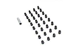Black 6-Spline Lug Nut Kit; 14mm x 1.5; Set of 32 (07-26 Silverado 2500 HD)