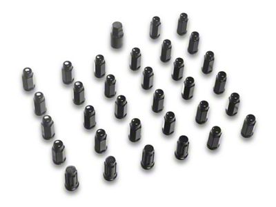 Black Acorn Lug Nuts; M14x1.5; Set of 32 (11-26 Silverado 2500 HD)