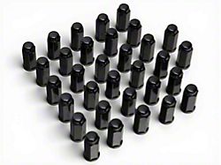 Black Bulge Acorn Lug Nut Kit; 14mm x 1.5; Set of 32 (07-26 Silverado 2500 HD)