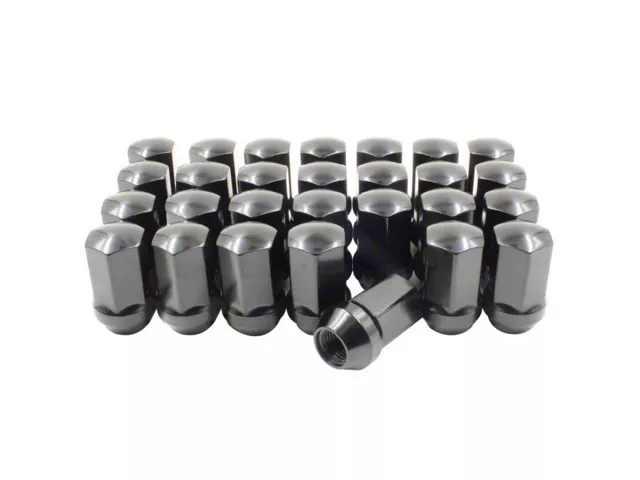Black OEM Style Lug Nut Kit; 14mm x 1.5; Set of 32 (07-24 Silverado 2500 HD)
