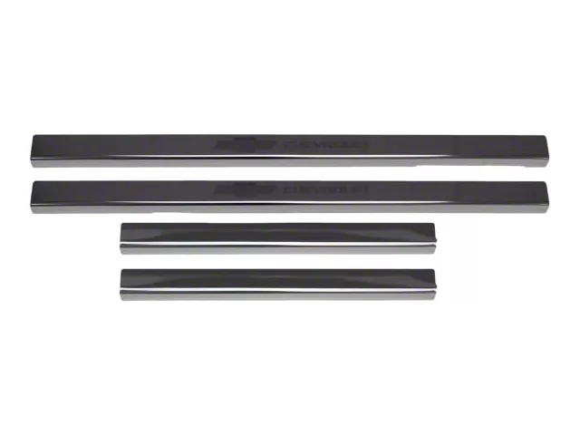 Putco Black Platinum Door Sills with Bow Tie Etching (20-24 Silverado 2500 HD Crew Cab)