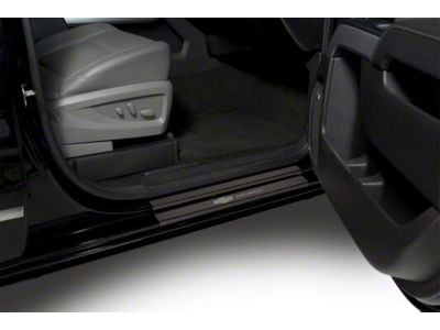 Putco Black Platinum Door Sills with Chevrolet Logo (15-19 Silverado 2500 HD Crew Cab)