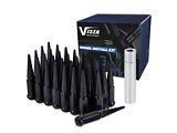 Black Spike Lug Nuts for Aftermarket Wheels; M14x1.5; Set of 32 (01-26 Silverado 2500 HD)