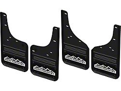 Black Wrap No-Drill Mud Flaps with High Country Logo; Front and Rear (20-24 Silverado 2500 HD)