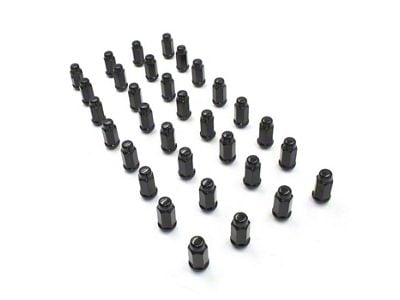 Black XL Bulge Acorn Lug Nut Kit; 14mm x 1.5; Set of 32 (07-25 Silverado 2500 HD)