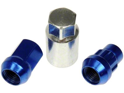 Blue Acorn Wheel Lug Nut Lock Set; M14x1.50; Set of 20 (07-24 Silverado 2500 HD)