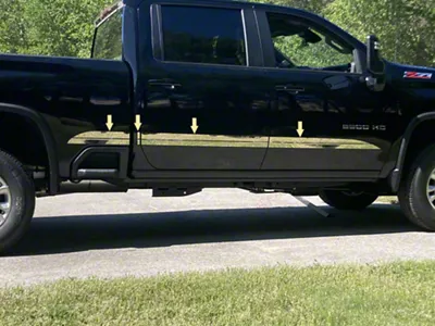Body Side Molding Accent Trim; Stainless Steel (20-23 Silverado 2500 HD Crew Cab)