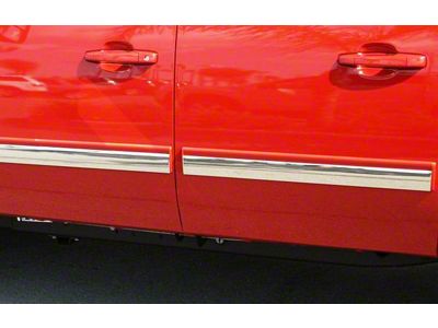 Body Side Molding Trim; 3/4 Width; Polished; Set of 4 (10-14 Silverado 2500 HD Crew Cab)