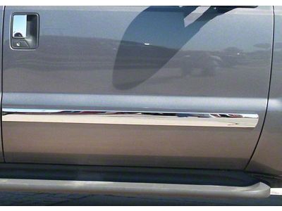 Body Side Molding Trim; Full Width; Polished; Set of 2 (09-14 Silverado 2500 HD Regular Cab)