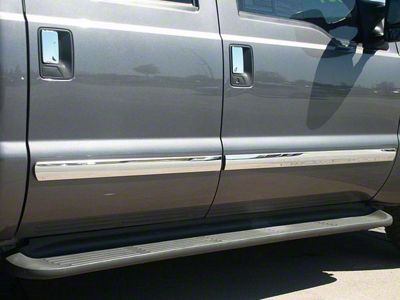Body Side Molding Trim; Full Width; Polished; Set of 4 (10-14 Silverado 2500 HD Crew Cab)