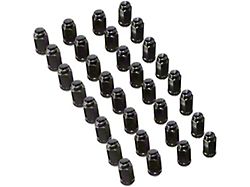 Bulge Black Acorn Lug Nut Kit; 14mm x 1.5; Set of 32 (07-25 Silverado 2500 HD)
