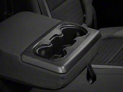 Center Console Cup Holder Accent Trim; Raw Carbon Fiber (20-23 Silverado 2500 HD)