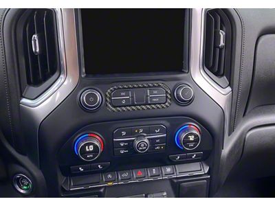 Center Dash Accent; Domed Carbon Fiber (20-24 Silverado 2500 HD)
