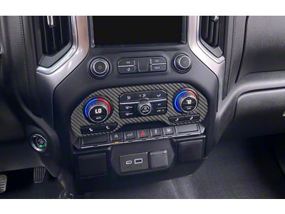 Center Dash Climate Control Accent Trim; Matte Domed Carbon Fiber (20-25 Silverado 2500 HD)