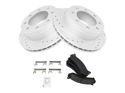 Ceramic Performance 8-Lug Brake Rotor and Pad Kit; Rear (07-10 Silverado 2500 HD)