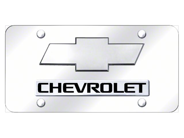 Chervolet Logo License Plate; Chrome on Chrome (Universal; Some Adaptation May Be Required)