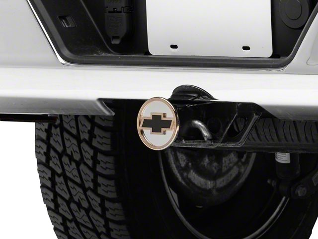 Chevrolet Hitch Cover; Chrome/Black Fill (Universal; Some Adaptation May Be Required)