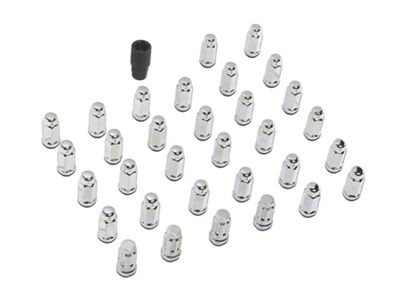 Chrome Acorn Lug Nuts; M14x1.5; Set of 32 (11-26 Silverado 2500 HD)