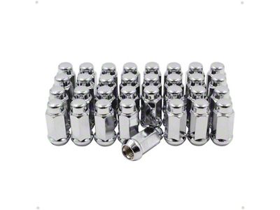 Chrome Bulge Acorn Lug Nut Kit; 14mm x 1.5; Set of 32 (07-24 Silverado 2500 HD)