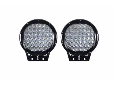 Classic Roll Bar with 9-Inch Black Round LED Lights; Black (01-25 Silverado 2500 HD)