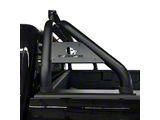 Classic Roll Bar with 5.30-Inch Black Round Flood LED Lights; Black (07-26 Silverado 2500 HD)