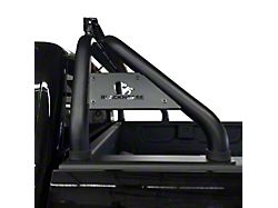 Classic Roll Bar with 5.30-Inch Black Round Flood LED Lights; Black (07-25 Silverado 2500 HD)