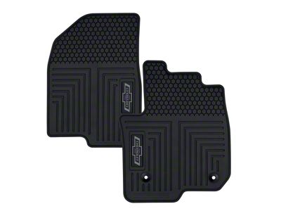 Custom Fit Front Floor Mats with Bowtie Logo; Black (20-25 Silverado 2500 HD)
