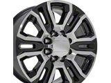 CV70B Black Machined 8-Lug Wheel; 20x8.5; 47mm Offset (20-26 Silverado 2500 HD)