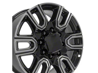 CV96B Black Machined 8-Lug Wheel; 20x8.5; 47mm Offset (20-25 Silverado 2500 HD)