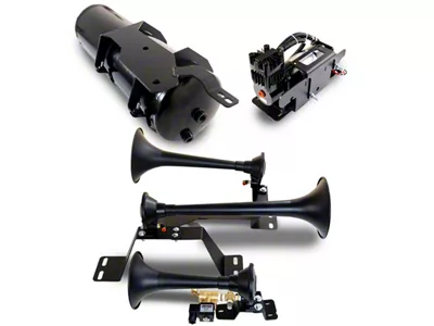 Direct Fit Onboard Air System and Model 730 Demon Triple Train Horn (20-25 Silverado 2500 HD)