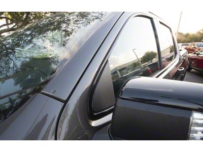 Door A-Pillar Accent Trim; Raw Carbon Fiber (20-25 Silverado 2500 HD)