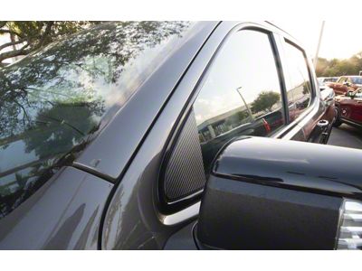 Door A-Pillar Accent Trim; Raw Carbon Fiber (20-24 Silverado 2500 HD)