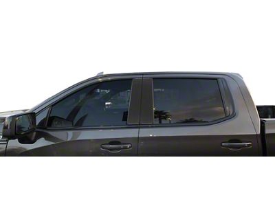 Door B-Pillar Accent Trim; Domed Carbon Fiber (20-25 Silverado 2500 HD)