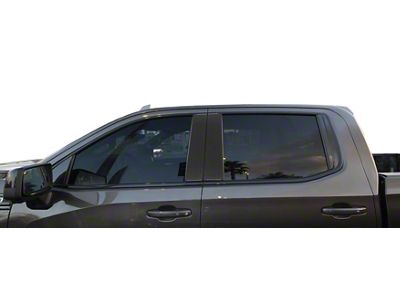 Door B-Pillar Accent Trim; Domed Carbon Fiber (20-24 Silverado 2500 HD)