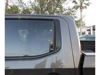 Door C-Pillar Accent Trim; Domed Carbon Fiber (20-25 Silverado 2500 HD Crew Cab)