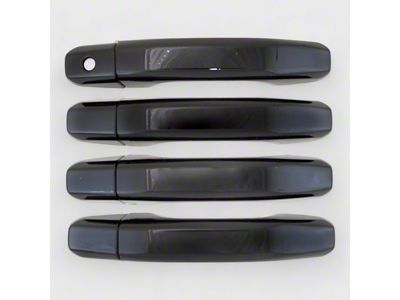 Chrome Delete Door Handle Snap-On Covers; Gloss Black (20-26 Silverado 2500 HD)