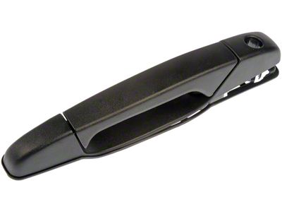 Exterior Door Handle; Front Left; Metal; Plastic; Textured Black; Without Chrome Lever (07-14 Silverado 2500 HD)