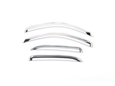 Putco Element Chrome Window Visors; Channel Mount; Front and Rear (07-14 Silverado 2500 HD Crew Cab)