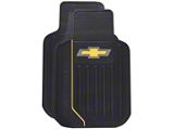 Elite Series Front Floor Mats with Gold Bowtie Logo; Black (Universal; Some Adaptation May Be Required)