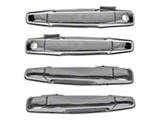 Exterior Door Handles; Front and Rear; Chrome (07-13 Silverado 2500 HD Crew Cab)