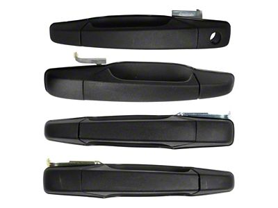 Exterior Door Handles; Front and Rear; Textured Black (07-14 Silverado 2500 HD)