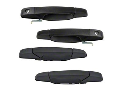 Exterior Door Handles; Front and Rear; Textured Black (07-14 Silverado 2500 HD Crew Cab)