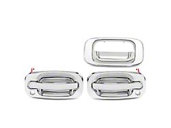 Exterior Door Handles with Keyholes and Tailgate Handle; Front; Chrome (01-06 Silverado 2500 HD)