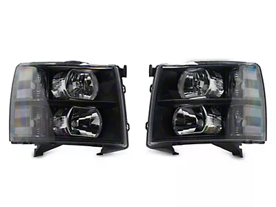 Pair Headlights For 2007-2013 Chevy Silverado 1500 2500 HD Black Front Headlamps - Foto 7