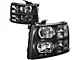 Factory Style Headlights with Clear Lens; Black Housing; Clear Lens (07-14 Silverado 2500 HD)